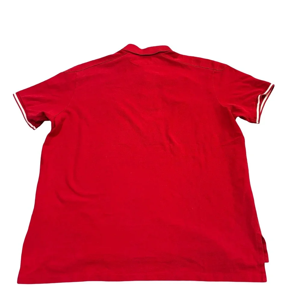 Polo Ralph Lauren Red Tiger Football‎ Patch Custom Fit Rugby Polo Shirt XXL Mens